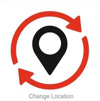 Veränderung Ort und Karte Symbol Konzept vektor