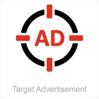 Ziel Werbung und Anzeigen Symbol Konzept vektor