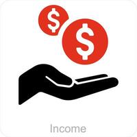 inkomst och pengar ikon begrepp vektor