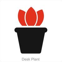 Schreibtisch Pflanze und Schreibtisch Symbol Konzept vektor