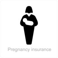 Schwangerschaft Versicherung und Startseite Symbol Konzept vektor