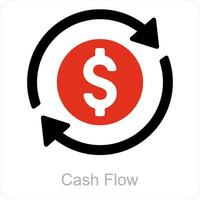 kontanter strömma och pengar ikon begrepp vektor