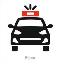 Polizei und Fahrzeug Symbol Konzept vektor
