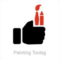 målning verktyg och borsta ikon begrepp vektor