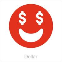 dollar och pengar ikon begrepp vektor