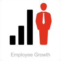 Mitarbeiter Wachstum und Klient Wachstum Symbol Konzept vektor