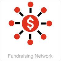 Spendensammlung Netzwerk und Mittel Symbol Konzept vektor