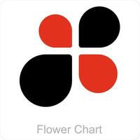 blomma Diagram och Diagram ikon begrepp vektor