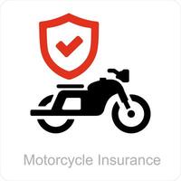 Motorrad Versicherung und Fahrrad Symbol Konzept vektor