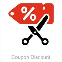 Coupon Rabatt und Coupon Code Symbol Konzept vektor