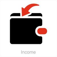 inkomst och pengar tillbaka ikon begrepp vektor