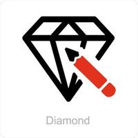 diamant och juvel ikon begrepp vektor