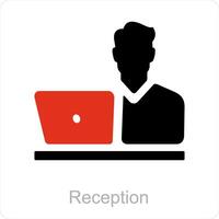 reception och kontor ikon begrepp vektor