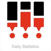 Täglich Statistiken und Diagramm Symbol Konzept vektor