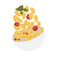 italiensk Gnocchi levitation vektor illustration logotyp