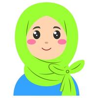 söt klistermärke av kvinna i hijab, konst illustration vektor