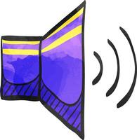 audio volym ikon i Färg teckning. elektronisk knapp musik vektor