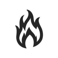 Feuer Symbol im dick Gliederung Stil. schwarz und Weiß einfarbig Vektor Illustration.