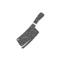 Metzger Messer Symbol im Grunge Textur Vektor Illustration