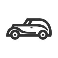 Jahrgang Auto Symbol im dick Gliederung Stil. schwarz und Weiß einfarbig Vektor Illustration.