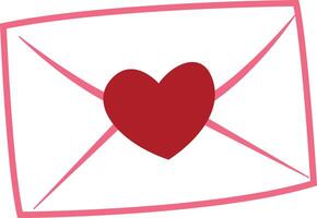 Briefumschlag mit Herz Valentinsgrüße Tag Vektor Symbol