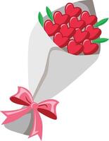 Strauß von Blumen Herz Vektor Symbol Valentinsgrüße Tag