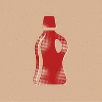 Waschmittel Flasche Halbton Stil Symbol mit Grunge Hintergrund Vektor Illustration