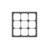 sol- celler panel ikon i grunge textur vektor illustration