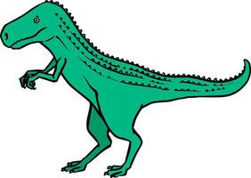 hand dragen tyrannosaurus dinosaurier Färg vektor illustration