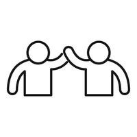 Menschen Paar Shake Symbol Gliederung Vektor. Bedienung Unterstützung vektor