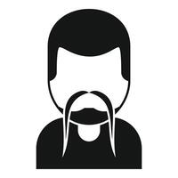 lång mustasch skägg ikon enkel vektor. man stil vektor
