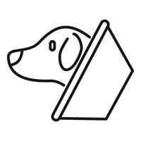 Hund Haustier Klinik Symbol Gliederung Vektor. Veterinär Bedienung vektor