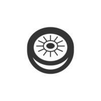 kiwi frukt ikon i tjock översikt stil. svart och vit svartvit vektor illustration.