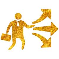 hand dragen affärsman val ikon i guld folie textur vektor illustration