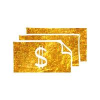 Hand gezeichnet Geld Symbol im Gold vereiteln Textur Vektor Illustration