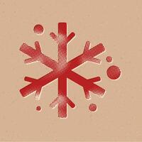 Schneeflocken Halbton Stil Symbol mit Grunge Hintergrund Vektor Illustration