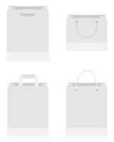 Weiß Papier Einkaufen Tasche Lager Vektor Illustration isoliert auf Hintergrund