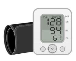 medicinsk elektronisk tonometer stock vektor illustration isolerat på vit bakgrund