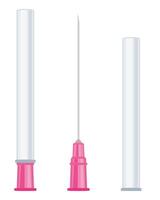 Medizinische Nadel für Spritze für Injektionsvorrat-Vektorillustration lokalisiert auf weißem Hintergrund vektor