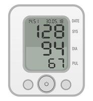 medizinisch elektronisch Tonometer Lager Vektor Illustration isoliert auf Weiß Hintergrund