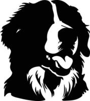 Berner Berg Hund schwarz Silhouette vektor