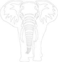 afrikansk elefant översikt silhuett vektor