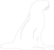 Kalifornien-Sealion Gliederung Silhouette vektor