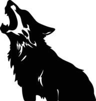 Werwolf heulen schwarz Silhouette vektor