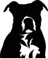 Staffordshire Stier Terrier schwarz Silhouette vektor