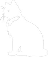 Schneeschuh Katze Gliederung Silhouette vektor