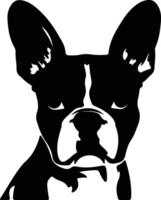 Boston Terrier schwarz Silhouette vektor