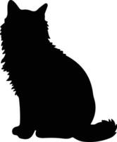 Selkirk rex Katze schwarz Silhouette vektor