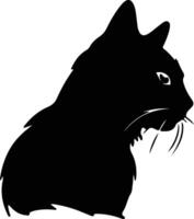 Seychellen Katze Silhouette Porträt vektor