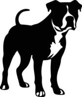 amerikanisch Grube Stier Terrier schwarz Silhouette vektor